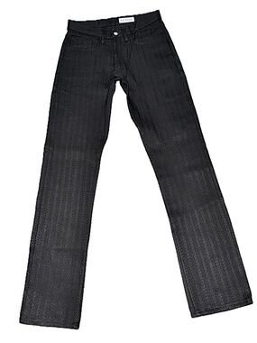 GUSTIN *NWOT* Black Selvedge Heavyweight Herringbone Straight Leg Denim | 32x35